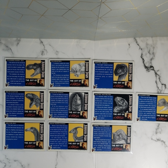 Vintage JP Topps Trading Cards Lot of 10 Jurassic Park Movie Cards Lot #7 - Picture 3 of 8